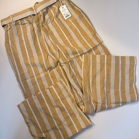 $98 marine layer frankie wide leg pant yellow size medium - Picture 3 of 4